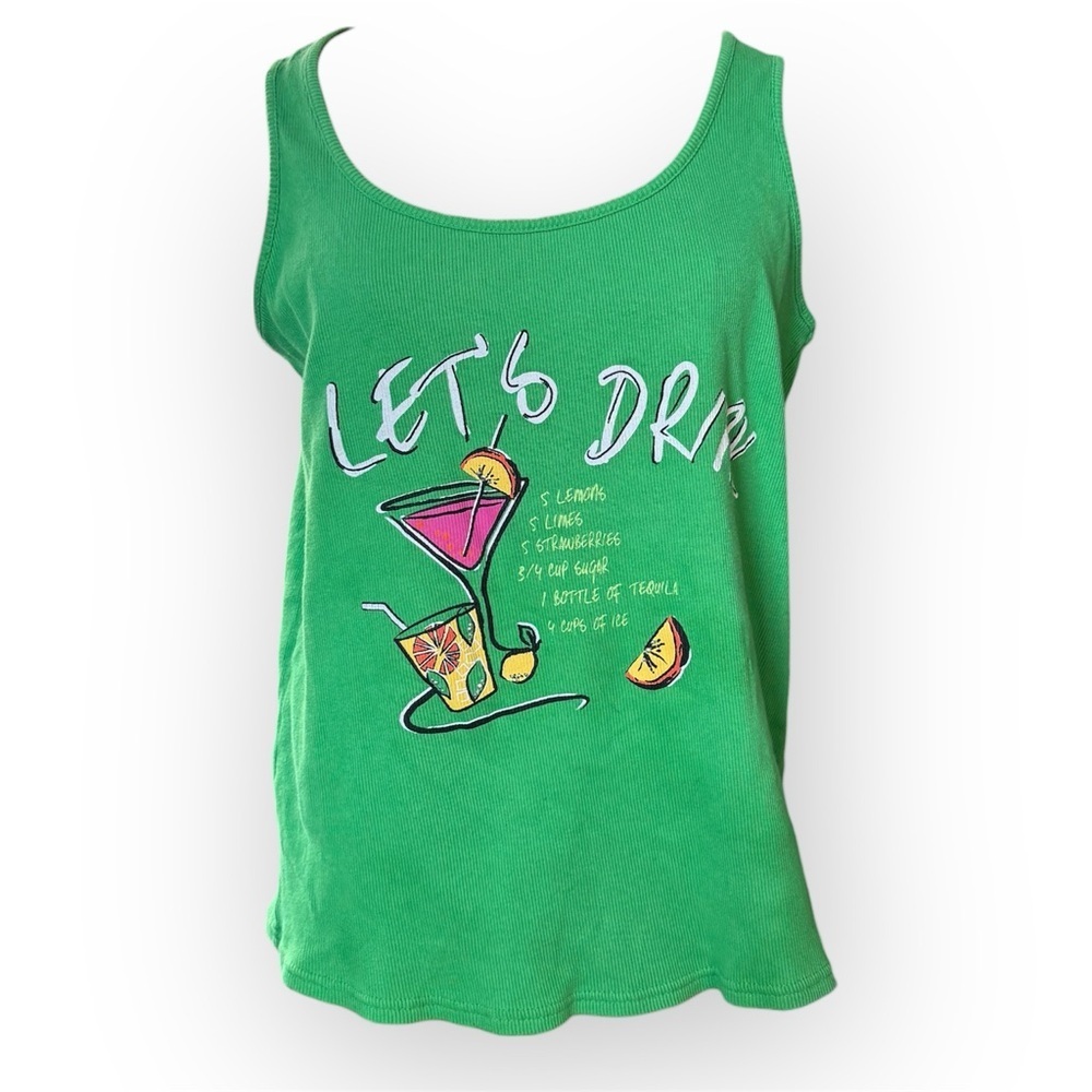 100% Cotton Tank Top with Cocktail Graphic. 14/16